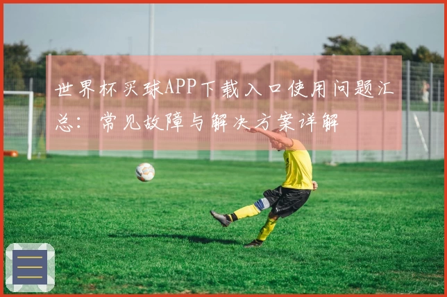 世界杯买球APP下载入口使用问题汇总：常见故障与解决方案详解